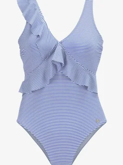 Maillot de bain à volants avec bonnets amovibles et élastique sous la poitrine