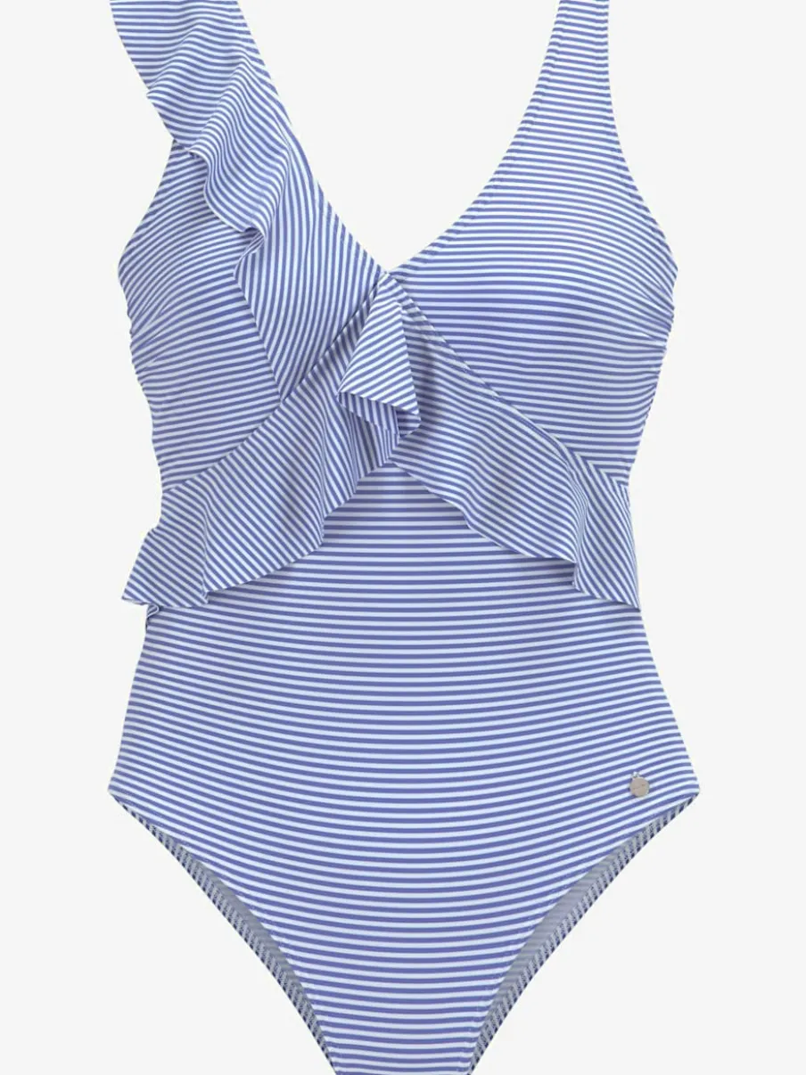 Maillot de bain à volants avec bonnets amovibles et élastique sous la poitrine