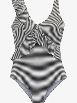 Maillot de bain à volants avec bonnets amovibles et élastique sous la poitrine