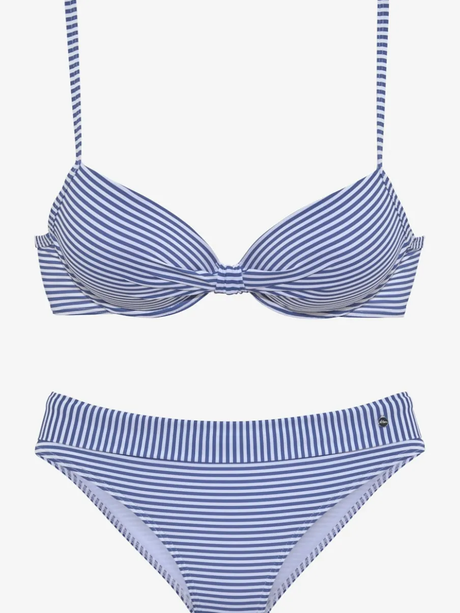 Maillots de bain à armatures rayés avec bretelles réglables