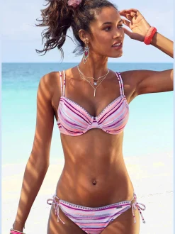 Maillots de bain à armatures à rayures et bretelles ajustables