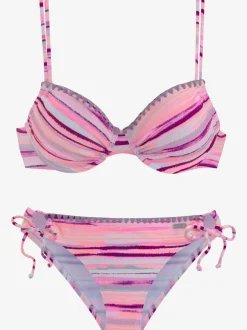 Maillots de bain à armatures à rayures et bretelles ajustables