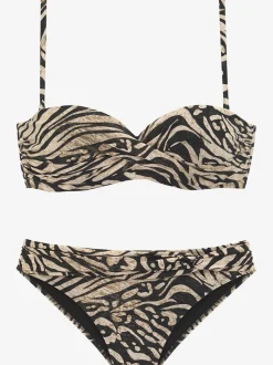 Maillots de bain bandeau à armatures avec imprimé métallisé