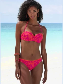 Maillots de bain bandeau avec armatures et motifs contrastés