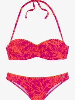 Maillots de bain bandeau avec armatures et motifs contrastés