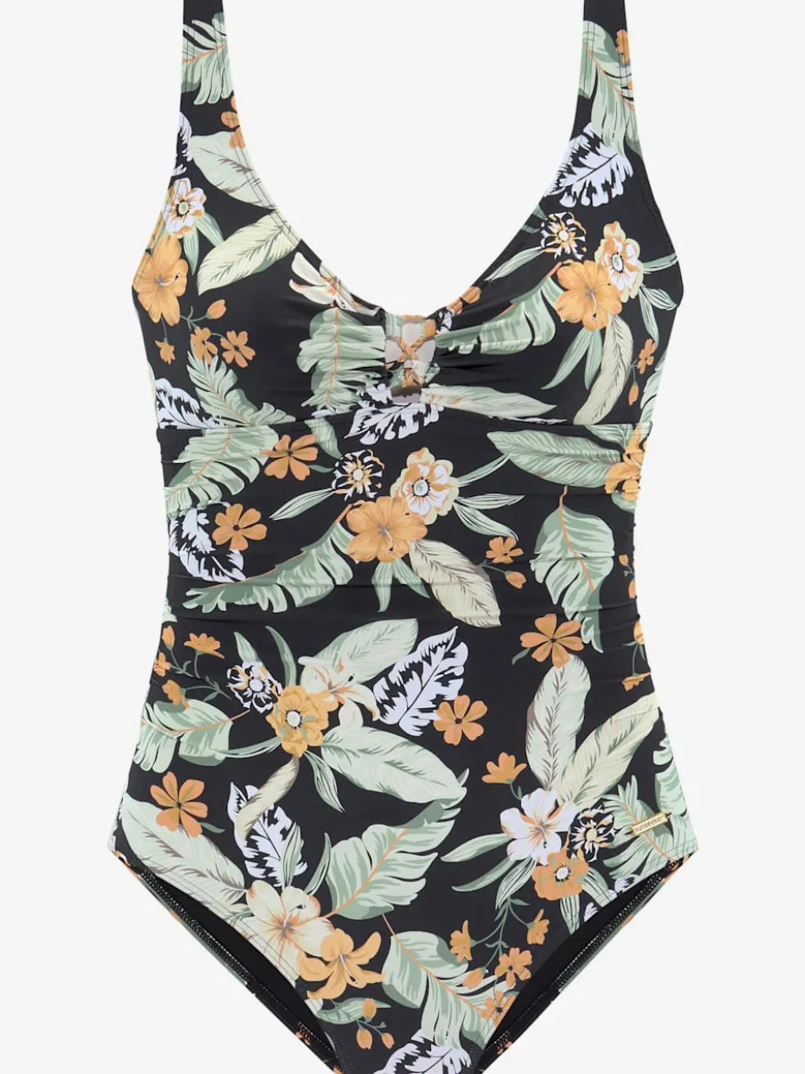 Maillots de bain à imprimé floral avec bonnets intégrés