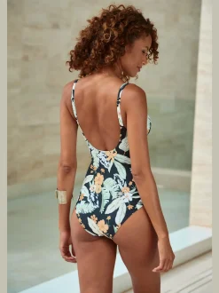 Maillots de bain à imprimé floral avec bonnets intégrés