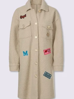 Manteau aspect bouclé élégant