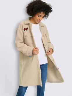 Manteau aspect bouclé élégant
