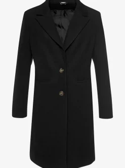 Manteau blazer avec col à revers et boutons imitation corne