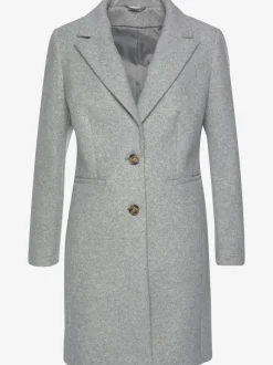 Manteau blazer avec col à revers et boutons imitation corne
