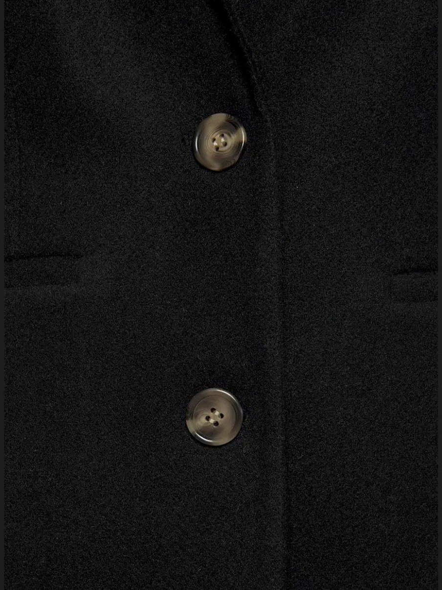 Manteau blazer avec col à revers et boutons imitation corne