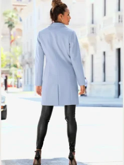 Manteau blazer avec col à revers et boutons imitation corne