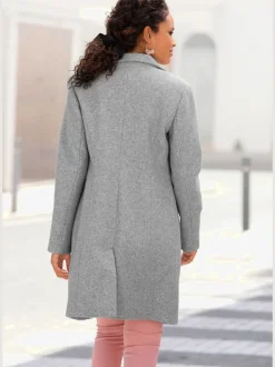 Manteau blazer avec col à revers et boutons imitation corne