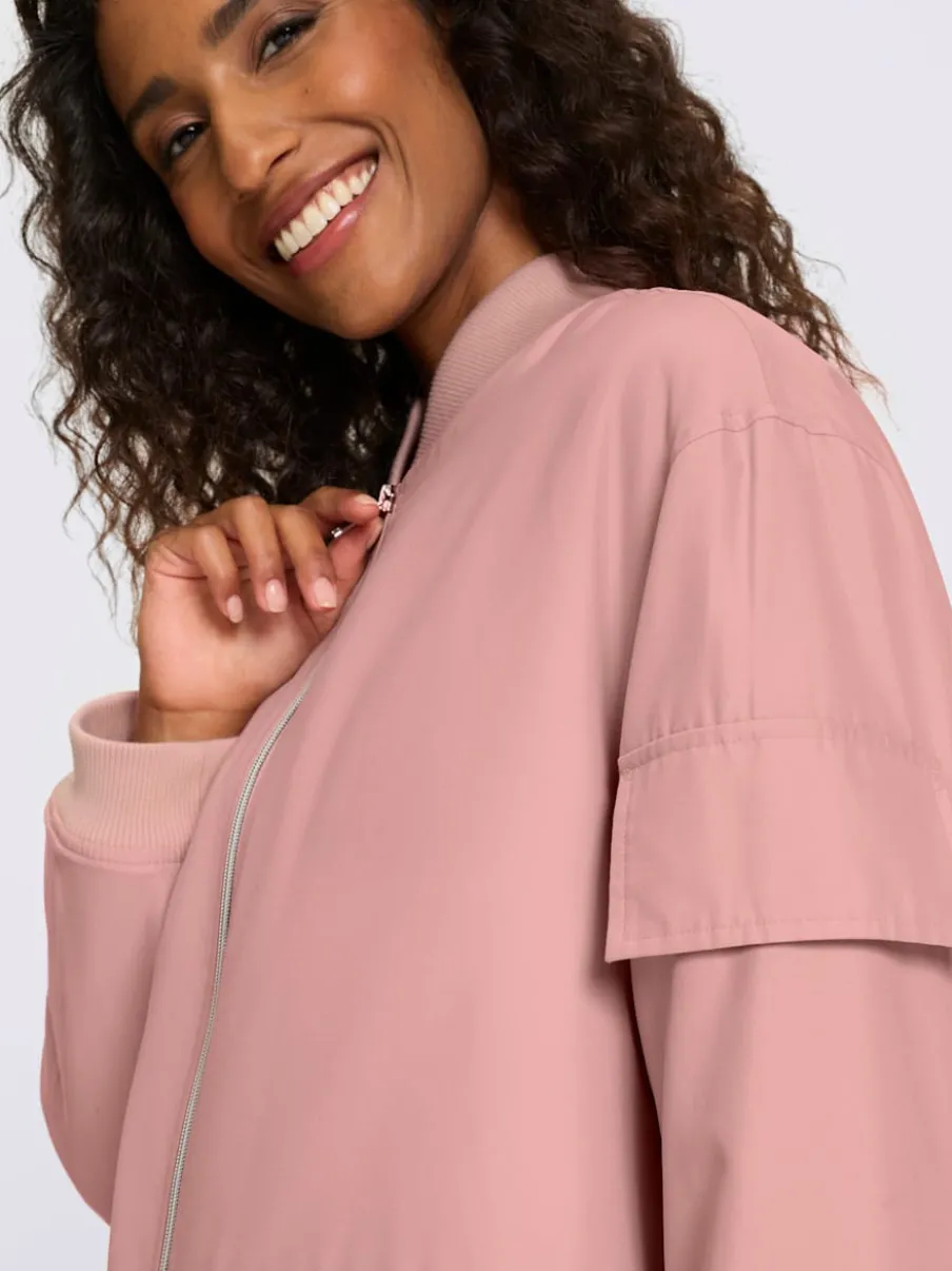 Manteau blouson léger à poches avec fermeture éclair