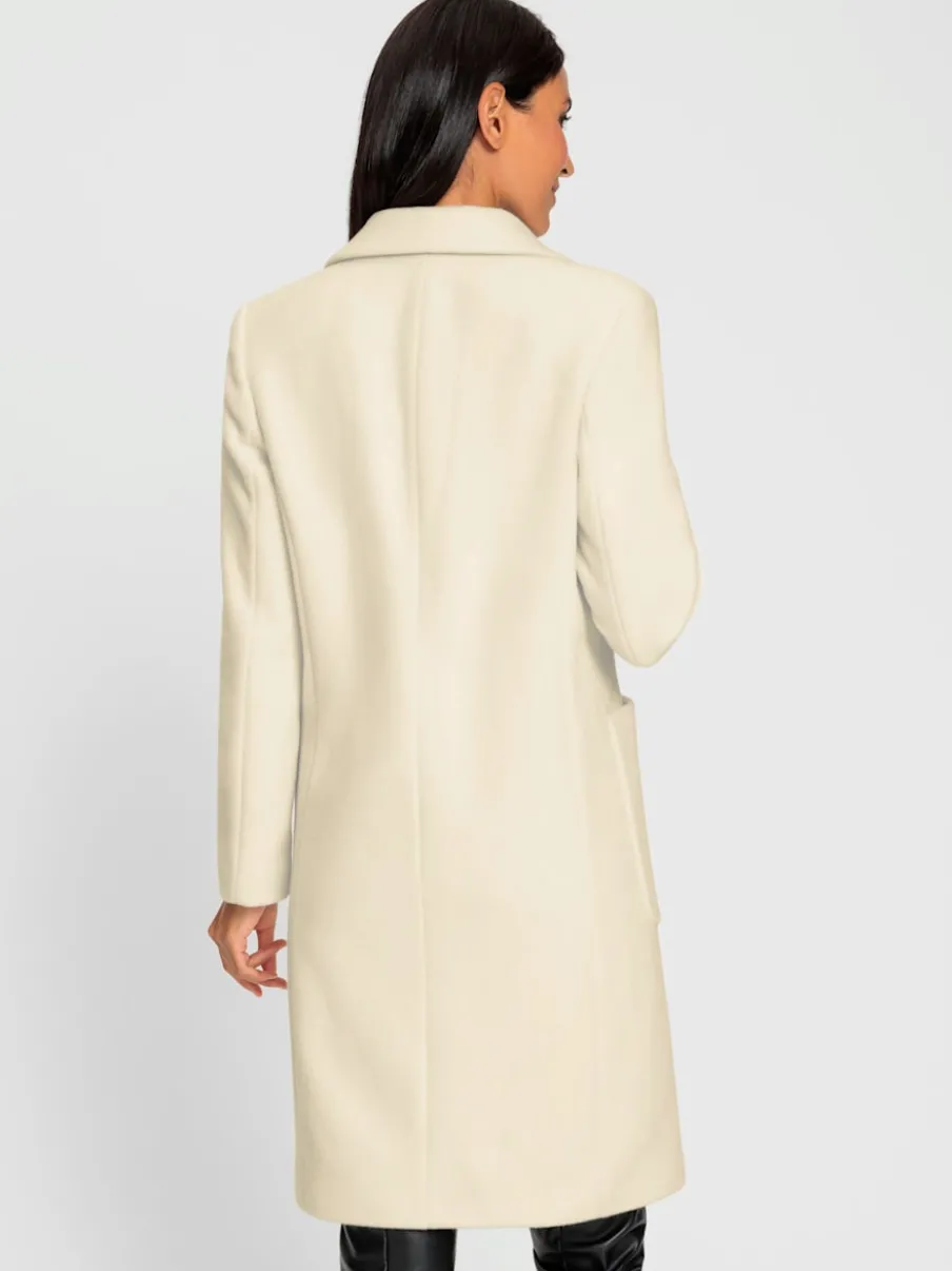 Manteau court à col revers avec grandes poches spacieuses