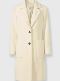 Manteau court à col revers avec grandes poches spacieuses