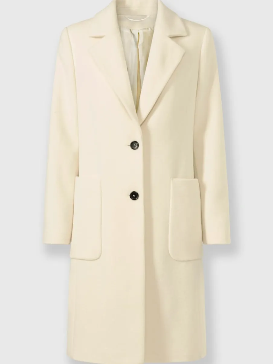 Manteau court à col revers avec grandes poches spacieuses