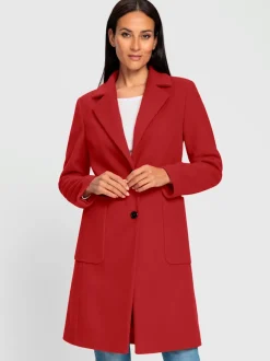 Manteau court à col revers avec grandes poches spacieuses