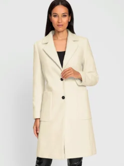 Manteau court à col revers avec grandes poches spacieuses