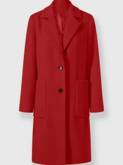 Manteau court à col revers avec grandes poches spacieuses