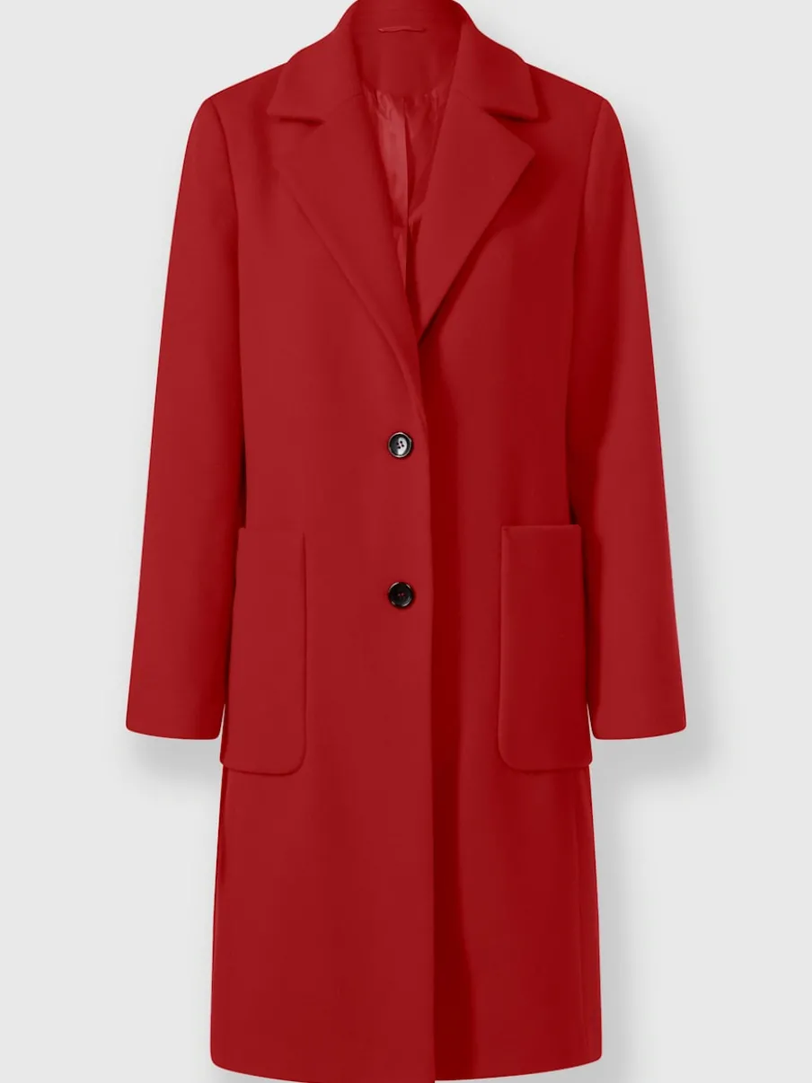 Manteau court à col revers avec grandes poches spacieuses