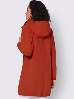 Manteau court microfibre douce avec col montant réglable