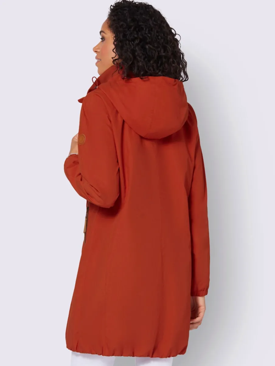 Manteau court microfibre douce avec col montant réglable