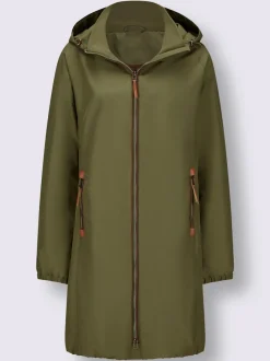 Manteau court microfibre douce avec col montant réglable