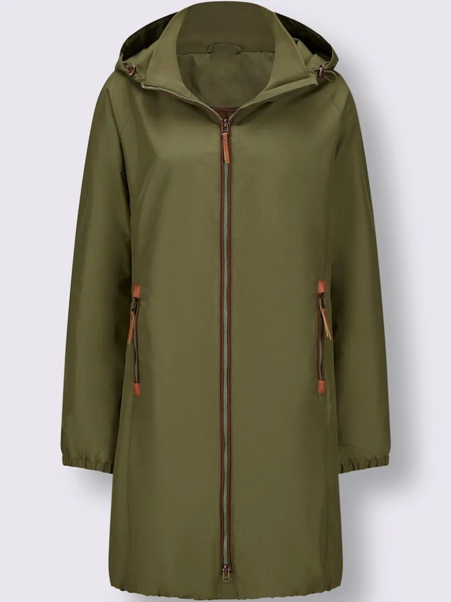 Manteau court microfibre douce avec col montant réglable