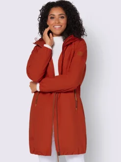 Manteau court microfibre douce avec col montant réglable