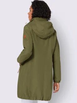 Manteau court microfibre douce avec col montant réglable
