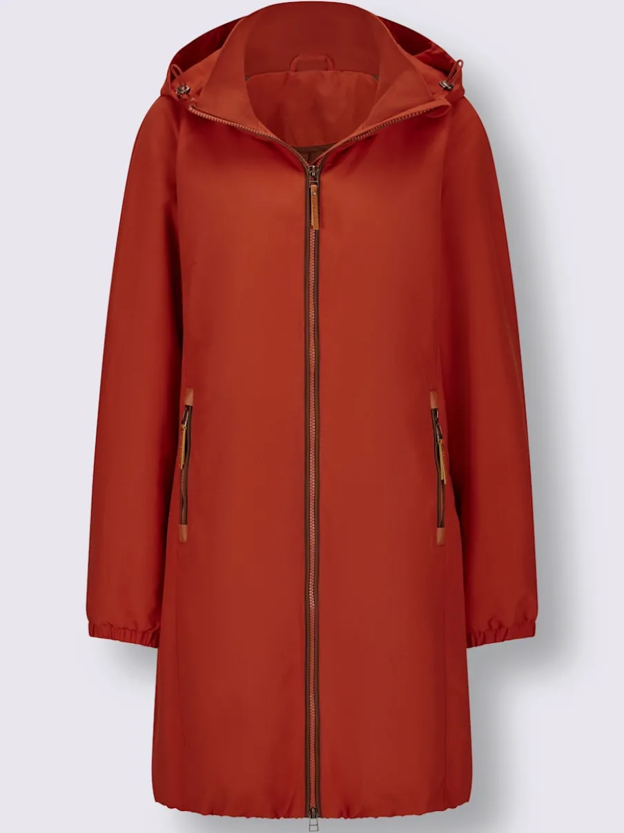 Manteau court microfibre douce avec col montant réglable