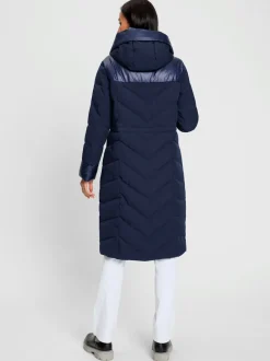 Manteau matelassé avec capuche et glissière à double sens