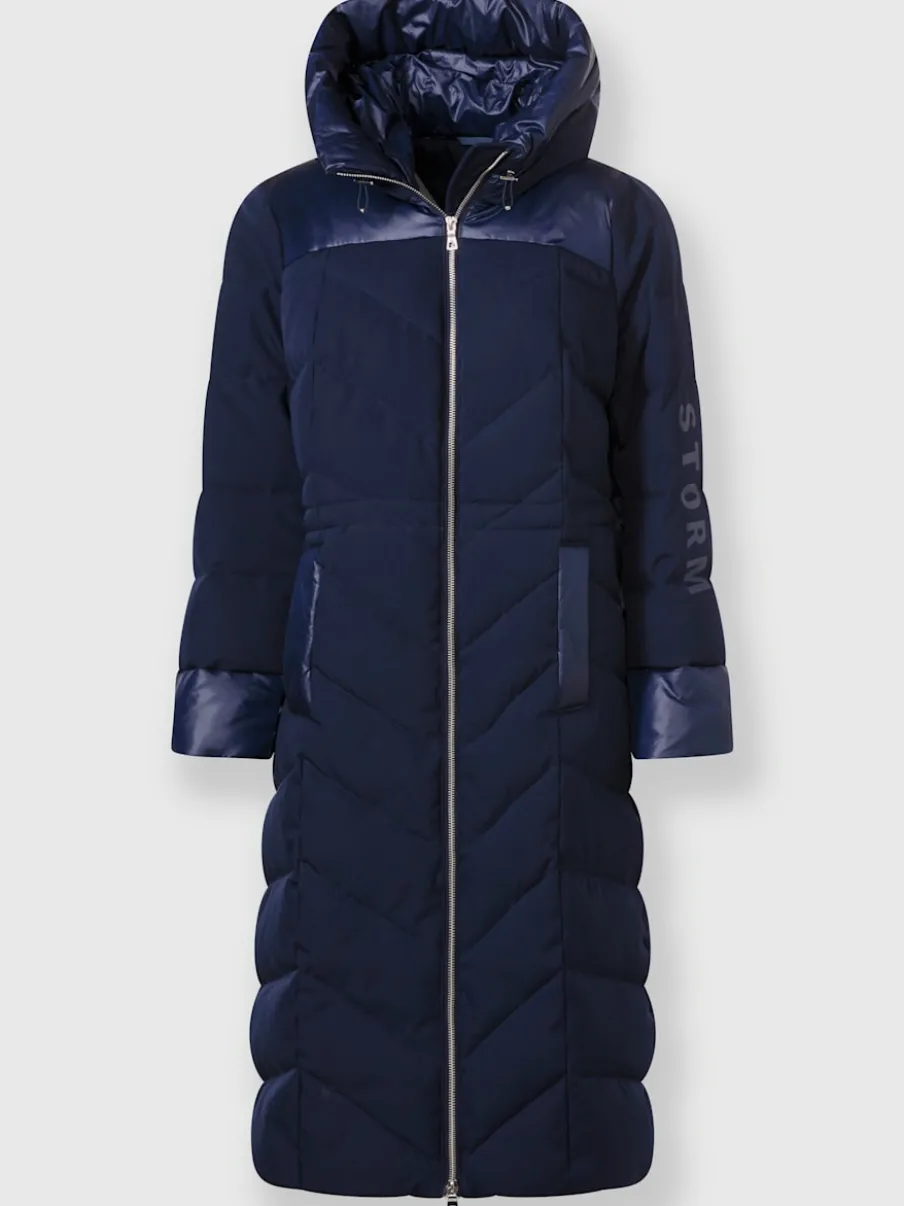 Manteau matelassé avec capuche et glissière à double sens