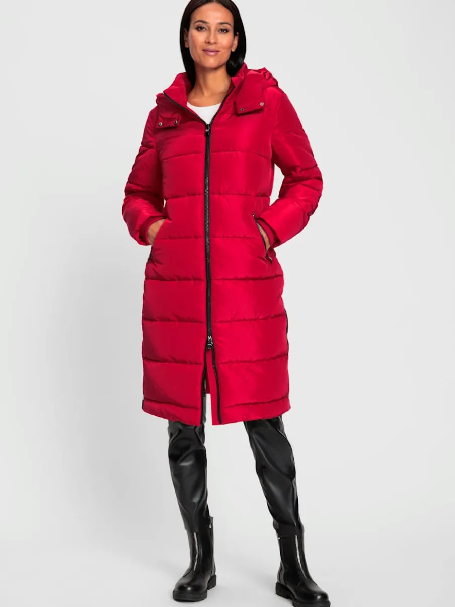 Manteau matelassé avec col montant et capuche à poches latérales
