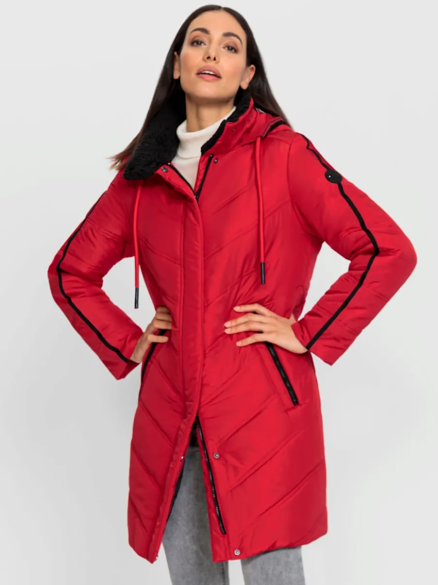 Manteau matelassé avec col montant et poches zippées