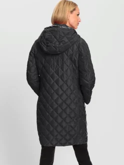 Manteau matelassé mélange de matières tendance