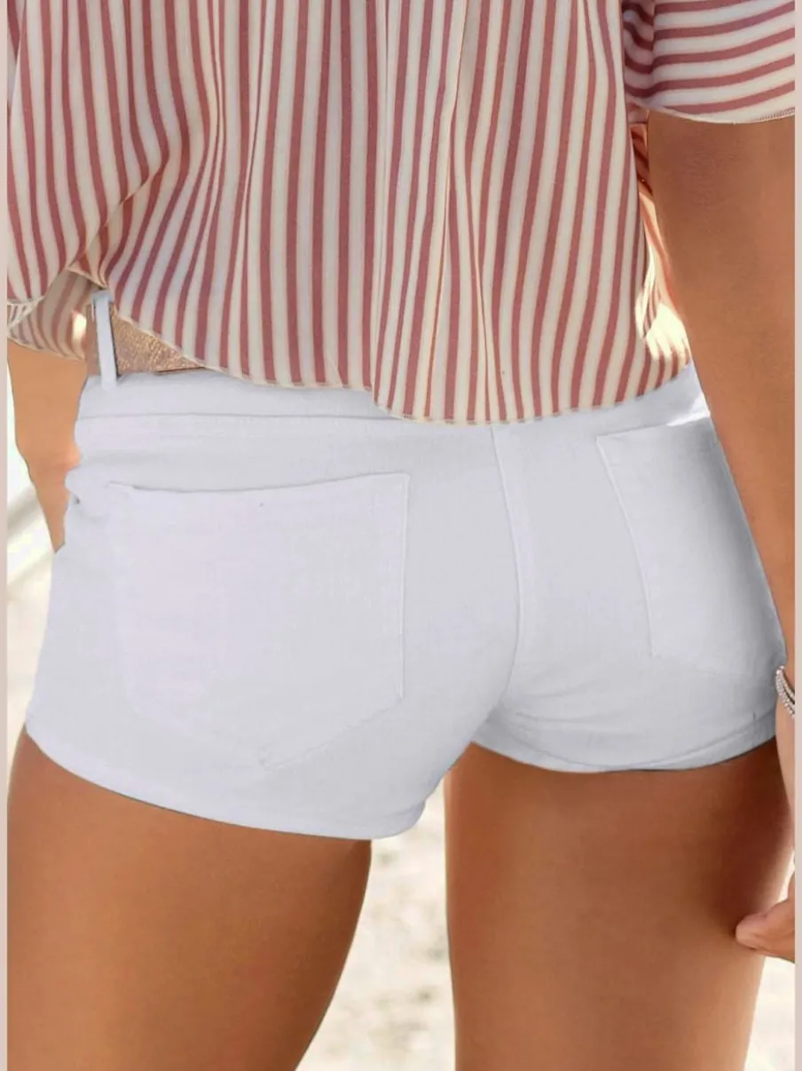 Mini-shorts en jean avec boutons et poches avant