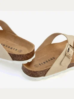 Mules tendance en cuir velours de qualité avec voûte plantaire en liège confortable