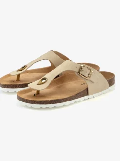 Mules tendance en cuir velours de qualité avec voûte plantaire en liège confortable