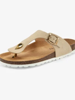 Mules tendance en cuir velours de qualité avec voûte plantaire en liège confortable