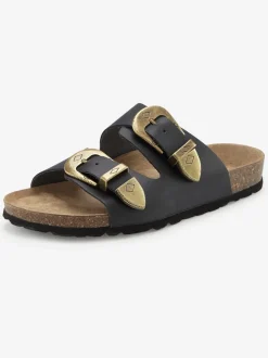 Mules tendance style western avec voûte plantaire en liège confortable pour un confort optimal