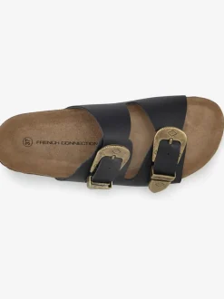 Mules tendance style western avec voûte plantaire en liège confortable pour un confort optimal