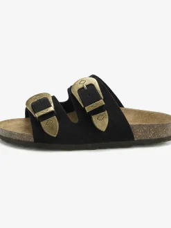 Mules tendance style western avec voûte plantaire en liège confortable pour un confort optimal