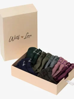 7 paires de socquettes dans un coffret cadeau coulissant
