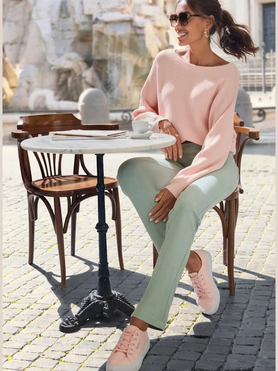 Pantalon ajusté avec 5 poches et matière extensible