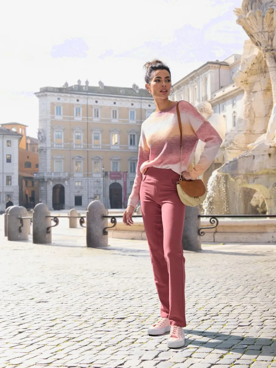 Pantalon ajusté avec 5 poches et matière extensible