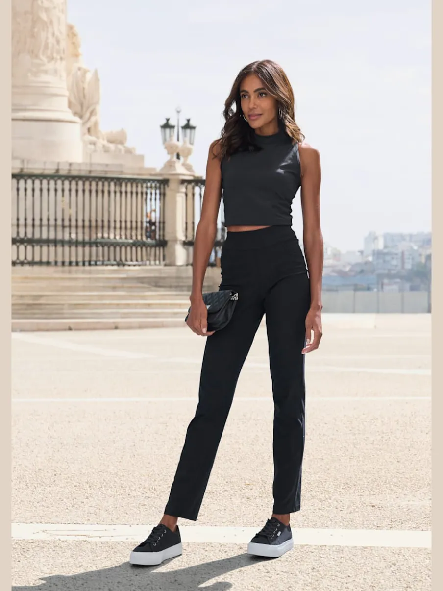 Pantalon ajusté avec 5 poches et matière extensible