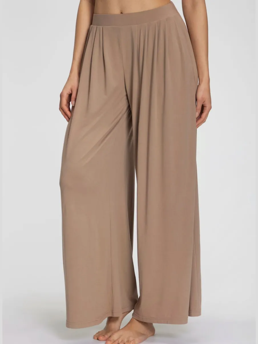 Pantalon ample doux avec pinces et poches latérales